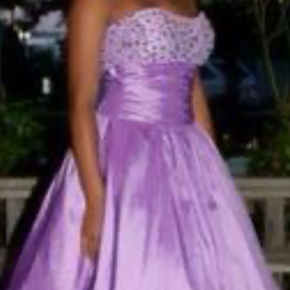 Purple Beaded Ball Gown